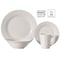 Quickway Imports 16 PC Rimmed Dinnerware Set for 4 Person - Mugs, Salad and Dinner Plates and Bowls Sets, White QI004500 - alternate 6